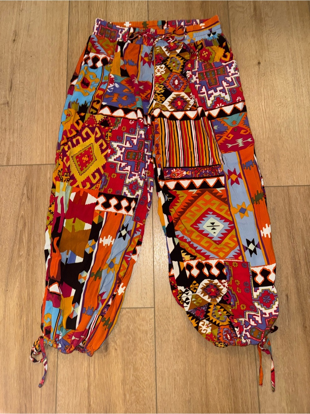 Christian Siriano Patchwork Tribal Harem Pants Boho M